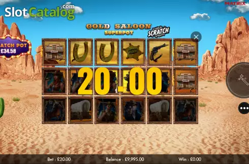 Οθόνη6. Gold Saloon Superpot Scratch Κουλοχέρης 