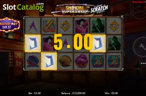Οθόνη3. Shinobi Supersweep Scratch Κουλοχέρης