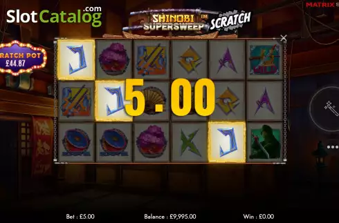 Οθόνη4. Shinobi Supersweep Scratch Κουλοχέρης