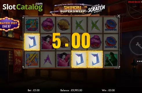 Οθόνη5. Shinobi Supersweep Scratch Κουλοχέρης
