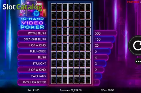 Οθόνη2. 10 Hand Video Poker Κουλοχέρης