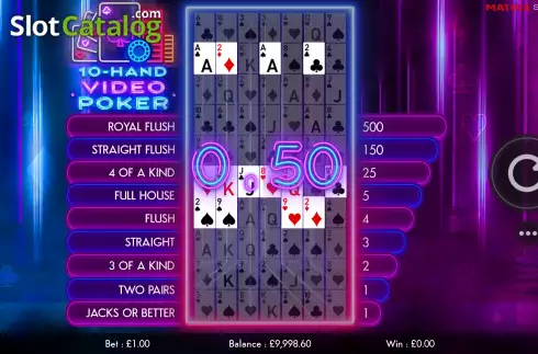 Οθόνη3. 10 Hand Video Poker Κουλοχέρης