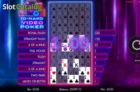 Οθόνη4. 10 Hand Video Poker Κουλοχέρης