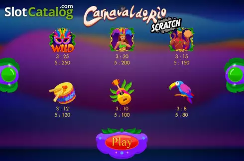 Οθόνη6. Carnaval do Rio Scratch Κουλοχέρης