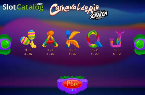 Οθόνη7. Carnaval do Rio Scratch Κουλοχέρης