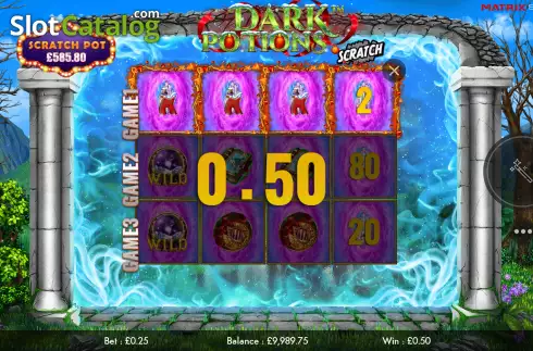 Οθόνη3. Dark Potions Scratch Κουλοχέρης