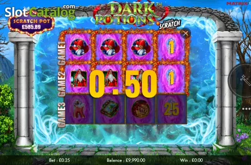 Οθόνη4. Dark Potions Scratch Κουλοχέρης