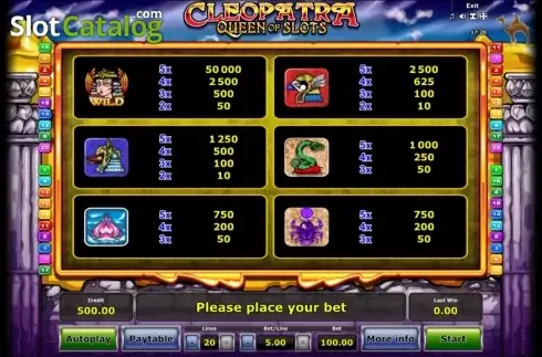 Οθόνη6. Cleopatra Queen of Slots (Mazooma) Κουλοχέρης
