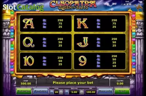 Οθόνη7. Cleopatra Queen of Slots (Mazooma) Κουλοχέρης