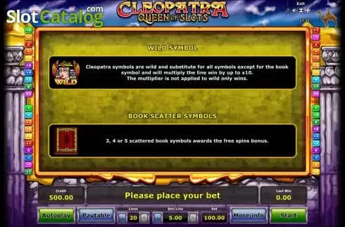 Οθόνη8. Cleopatra Queen of Slots (Mazooma) Κουλοχέρης