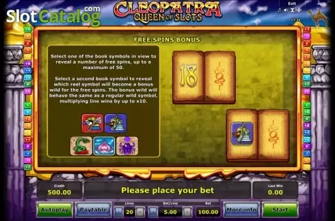 Οθόνη9. Cleopatra Queen of Slots (Mazooma) Κουλοχέρης