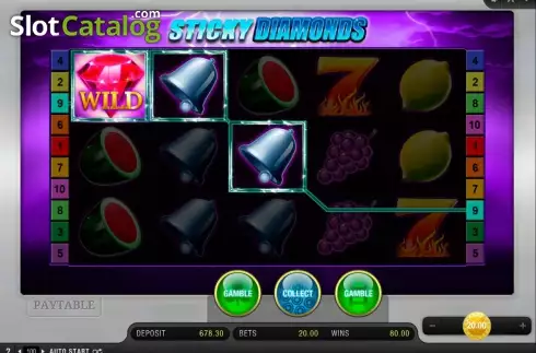 Οθόνη4. Sticky Diamonds Κουλοχέρης