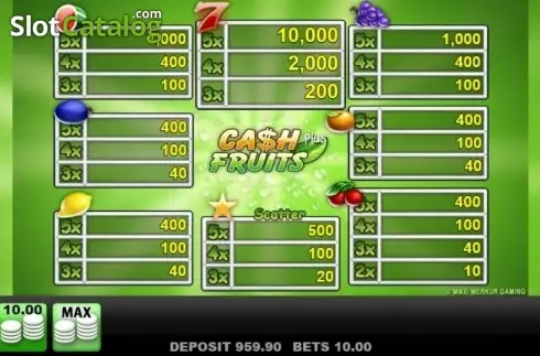Οθόνη7. Cash Fruits Plus (Merkur) Κουλοχέρης