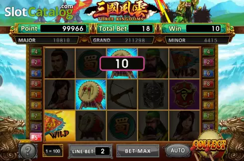 Οθόνη4. Three Kingdoms (Micro Sova) Κουλοχέρης 