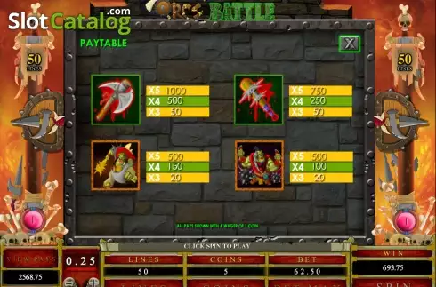 Οθόνη4. Orc's Battle Κουλοχέρης