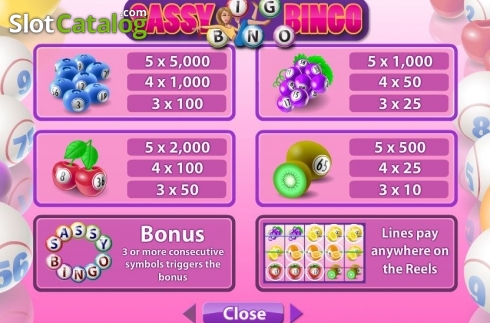 Οθόνη7. Sassy Bingo Κουλοχέρης 