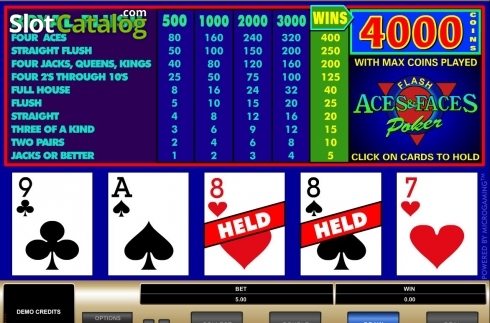 Οθόνη3. Aces & Faces (Microgaming) Κουλοχέρης