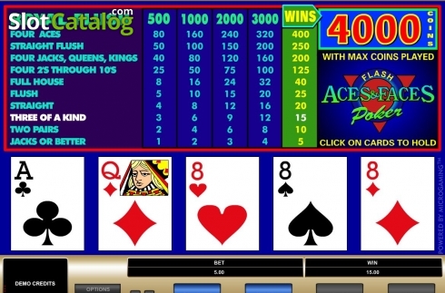 Οθόνη4. Aces & Faces (Microgaming) Κουλοχέρης
