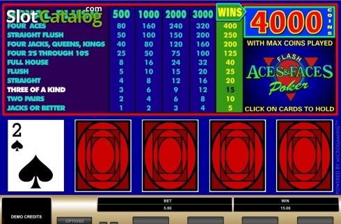 Οθόνη5. Aces & Faces (Microgaming) Κουλοχέρης