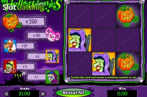 Οθόνη3. Halloweenies Scratch Card Κουλοχέρης