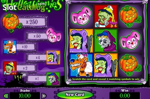 Οθόνη4. Halloweenies Scratch Card Κουλοχέρης