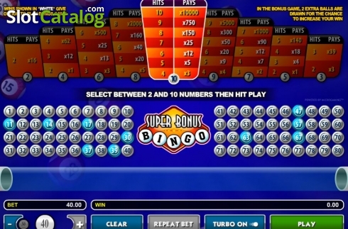 Οθόνη3. Super Bonus Bingo Κουλοχέρης