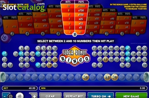 Οθόνη4. Super Bonus Bingo Κουλοχέρης