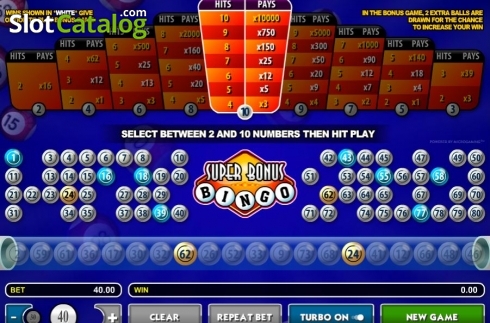 Οθόνη5. Super Bonus Bingo Κουλοχέρης