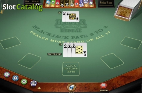 Οθόνη4. European Blackjack Redeal Gold Κουλοχέρης 