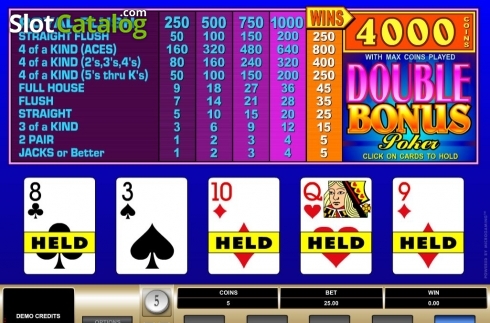 Οθόνη3. Double Bonus Poker (Microgaming) Κουλοχέρης 