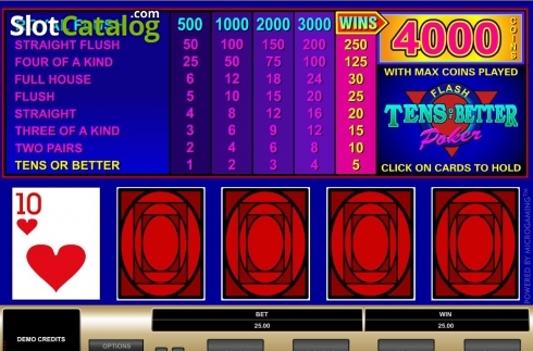 Οθόνη4. Tens or Better (Microgaming) Κουλοχέρης