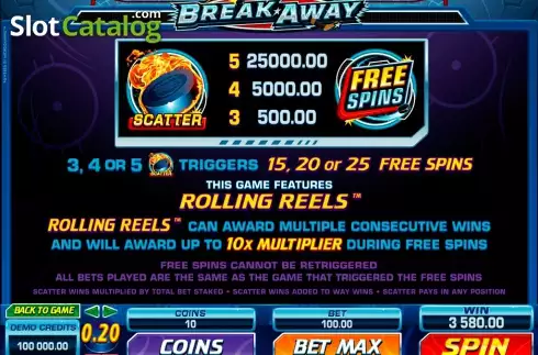 Οθόνη3. Break Away (Games Global) Κουλοχέρης