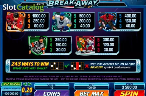 Οθόνη4. Break Away (Games Global) Κουλοχέρης