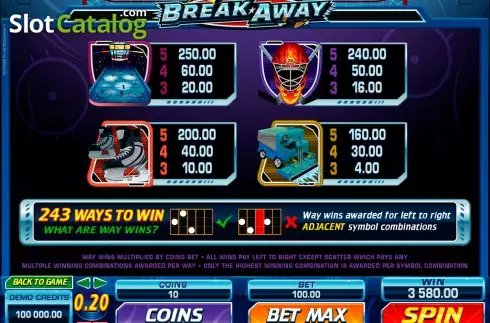 Οθόνη5. Break Away (Games Global) Κουλοχέρης
