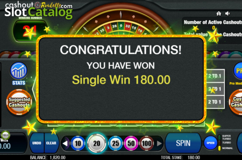 Οθόνη3. Cashout Roulette Κουλοχέρης