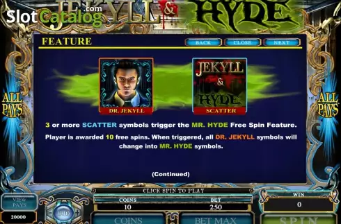 Οθόνη4. Jekyll And Hyde (Microgaming) Κουλοχέρης 