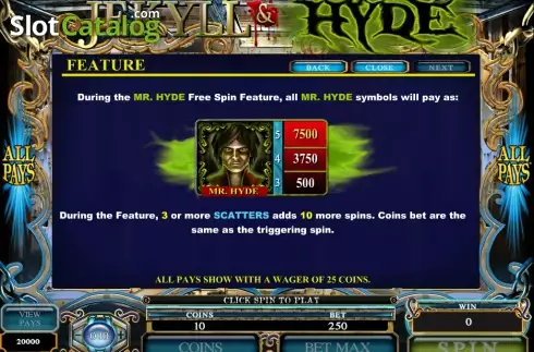 Οθόνη5. Jekyll And Hyde (Microgaming) Κουλοχέρης 