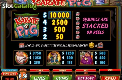 Οθόνη4. Karate Pig Κουλοχέρης 