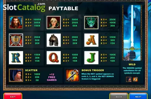 Οθόνη2. Xcalibur (Microgaming) Κουλοχέρης