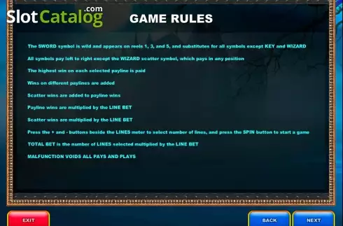 Οθόνη3. Xcalibur (Microgaming) Κουλοχέρης