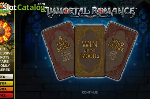 Οθόνη2. Immortal Romance Mega Moolah Κουλοχέρης