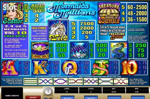 Οθόνη2. Mermaid's Millions (Games Global) Κουλοχέρης