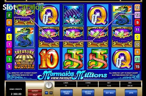 Οθόνη5. Mermaid's Millions (Games Global) Κουλοχέρης