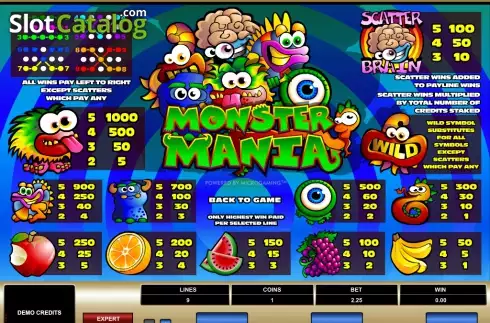 Οθόνη2. Monster Mania Κουλοχέρης