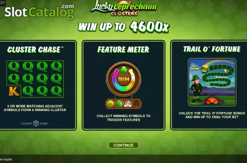 Οθόνη2. Lucky Leprechaun Clusters Κουλοχέρης 