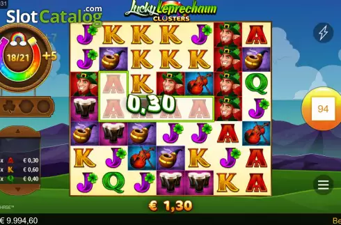 Οθόνη4. Lucky Leprechaun Clusters Κουλοχέρης 