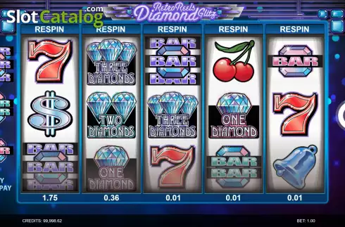 Οθόνη2. Retro Reels: Diamond Glitz Κουλοχέρης