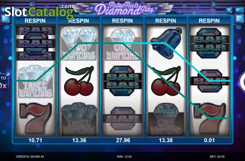 Οθόνη6. Retro Reels: Diamond Glitz Κουλοχέρης