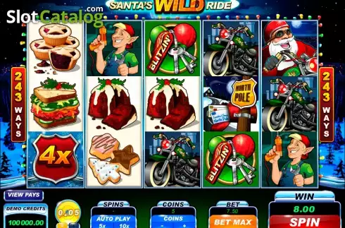 Οθόνη5. Santa's Wild Ride Κουλοχέρης 