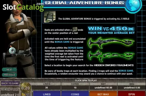 Οθόνη4. Tomb Raider Secret of the Sword Κουλοχέρης